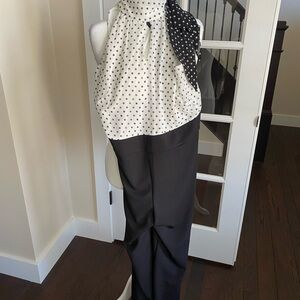 White House Black Market Black and White Polka Dot Jumpsuit
